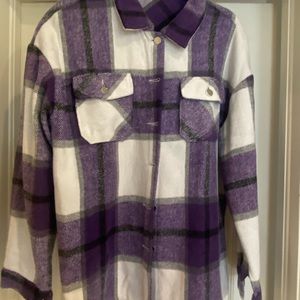 Game day purple flannel jacket. Perfect for tailgating @ JMU, LSU.